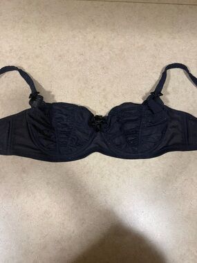 Chantal Thomass Navy Underwire Lace-Effect Bra with Sparkle Accents